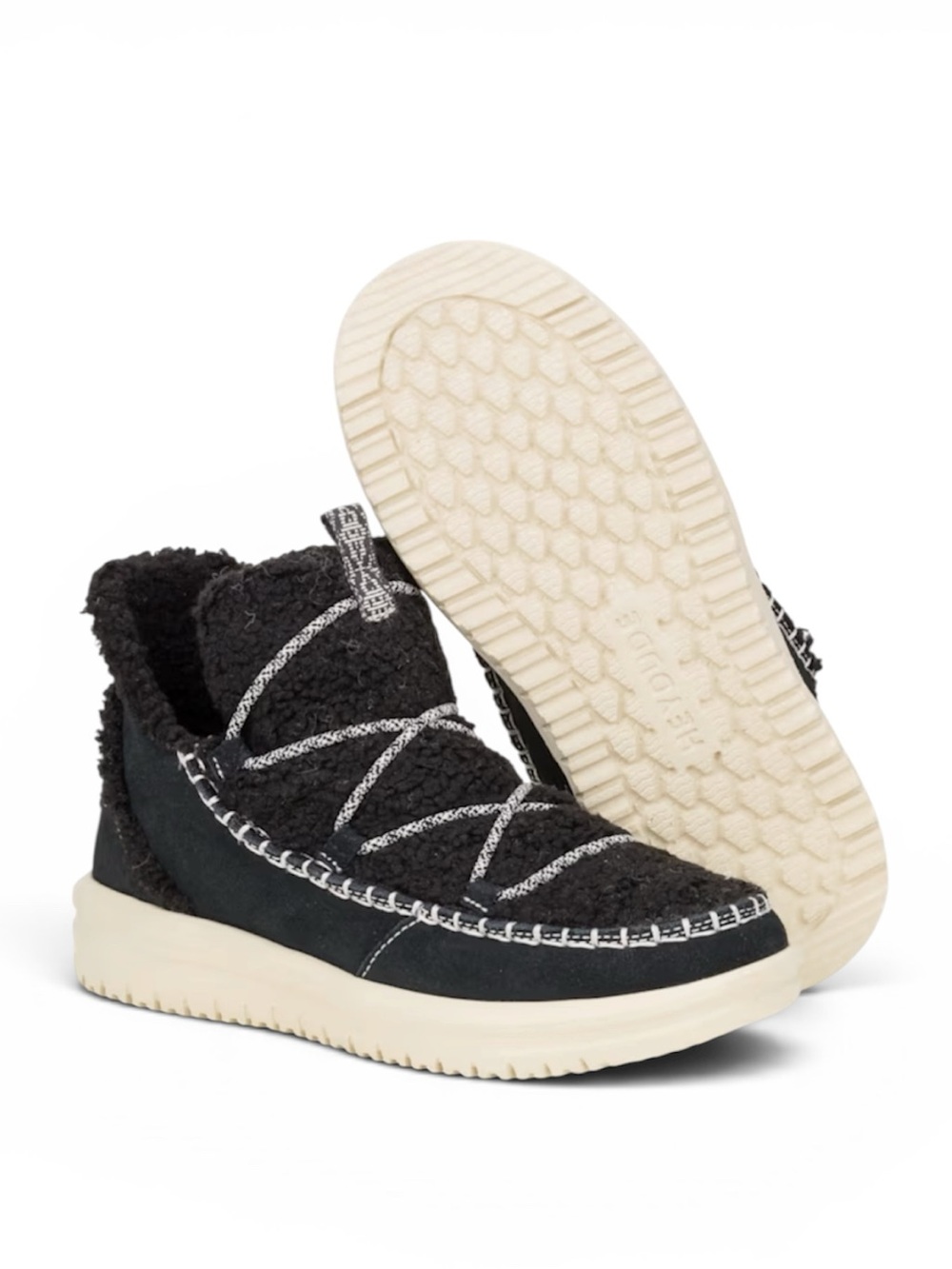 NEW Hey Dude Camden Suede Cozy Women's Casual Boots Black Size 6 NWT